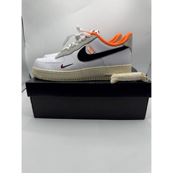 NIKE AIR FORCE 1 07 LV8 WHITE-BLACK-COCONUT MILK "HOOPS" SZ 10.5 [DX3357-100] - Picture 12 of 12